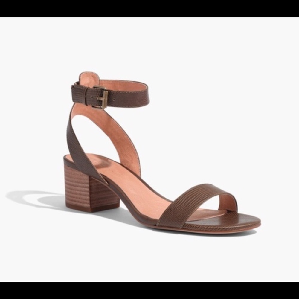 Madewell The Alice Safari Khaki Mid-Heel Sandals
